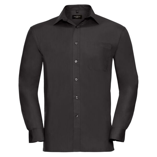 Long sleeve pure cotton easycare poplin shirt Thumbnail
