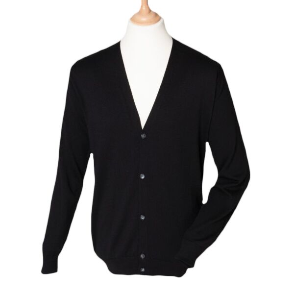 Henbury Lightweight Cotton Acrylic V Neck Cardigan Thumbnail