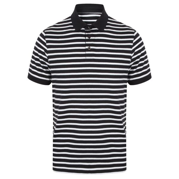 Front Row Striped Jersey Polo Shirt Thumbnail