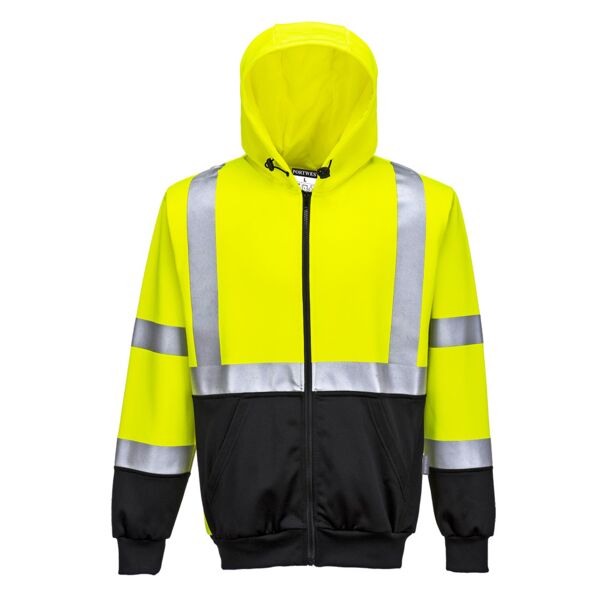 Hi-Vis Contrast Zipped Hoodie Thumbnail