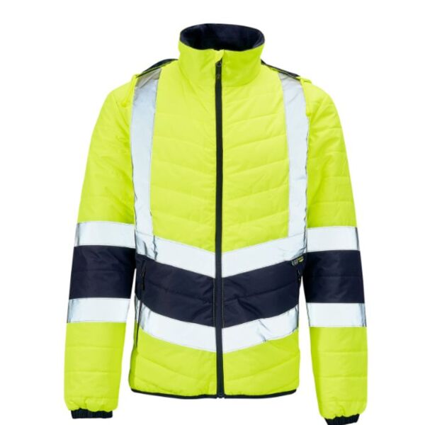 Supertouch Hi Vis Yellow 2 Tone Puffer Jacket Thumbnail