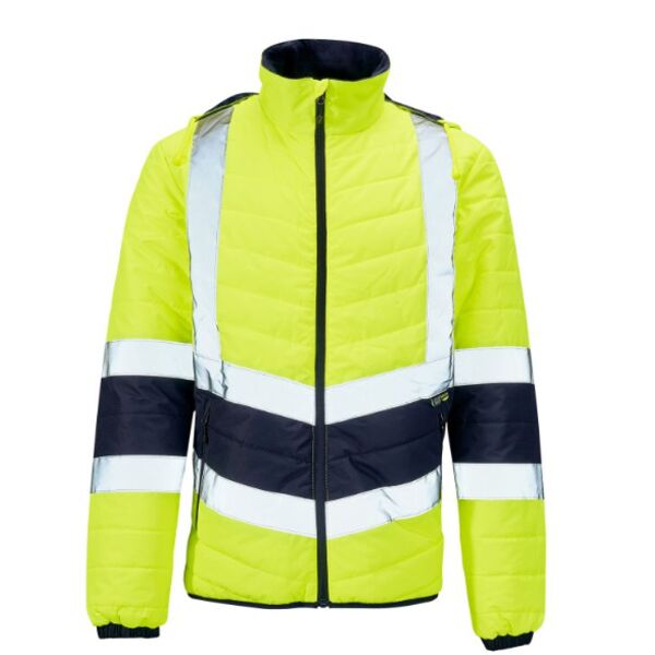 Supertouch Hi Vis Yellow 2 Tone Puffer Jacket Thumbnail