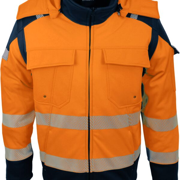 High visibility Softshell jacket. Polarfleece lining. 2 x 1. Thumbnail