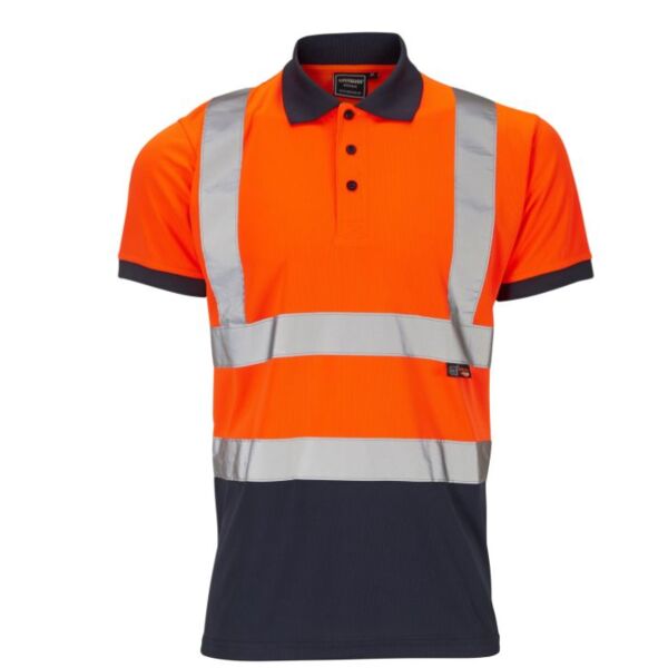 Supertouch Hi-Vis 2 Tone Orange Polo Shirt Thumbnail