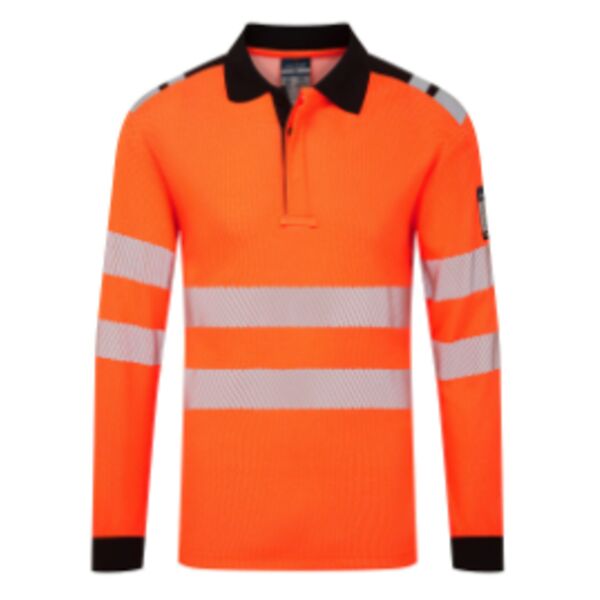 PW3 Modaflame Knit HVO FR Long Sleeve Polo Shirt Thumbnail