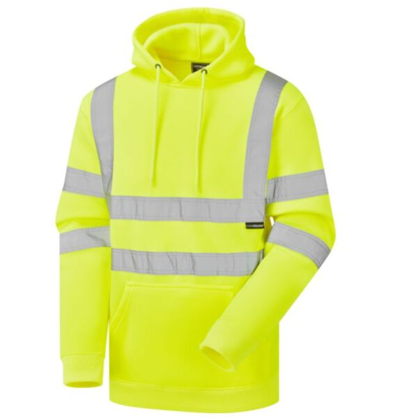 Supertouch Hi Vis Yellow Hooded Sweatshirt Thumbnail