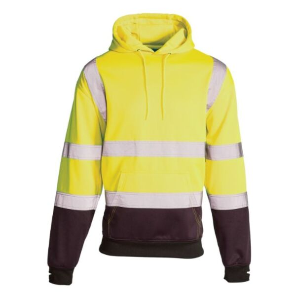 Hi Vis Yellow 2 Tone Hooded Sweatshirt Thumbnail